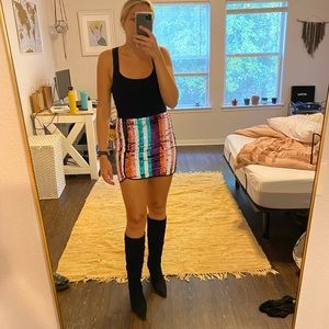 Sequins striped skirt